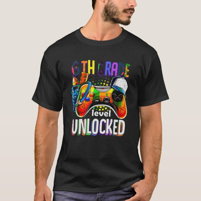 T-shirt Gamer Retour à l'école Gamepad 6e niveau (Devant)