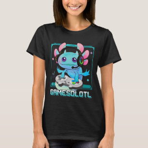 T-shirt Gamer Vidéo Axolotl Kawaii Pastel Goth mignon Anim