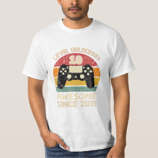 T-shirt Gamer vidéo déverrouillé de niveau 10