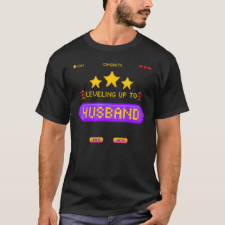 T-shirt Gamer Wedding Leveling Up to Husband Bachelor Part