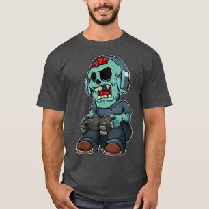 T-shirt Gamer Zombie Lazy Halloween Costume amusant Jeu V