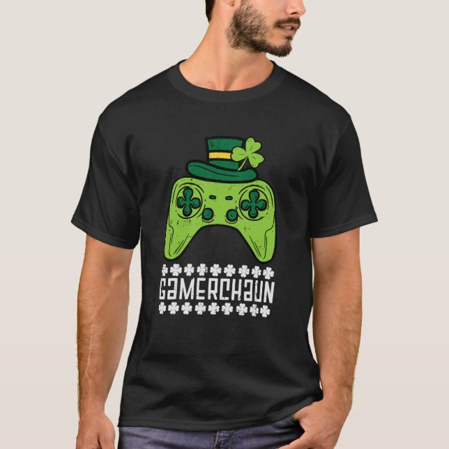 T-shirt Gamerchaun Irlandais Gamer Paddles Hommes St Patri (Devant)