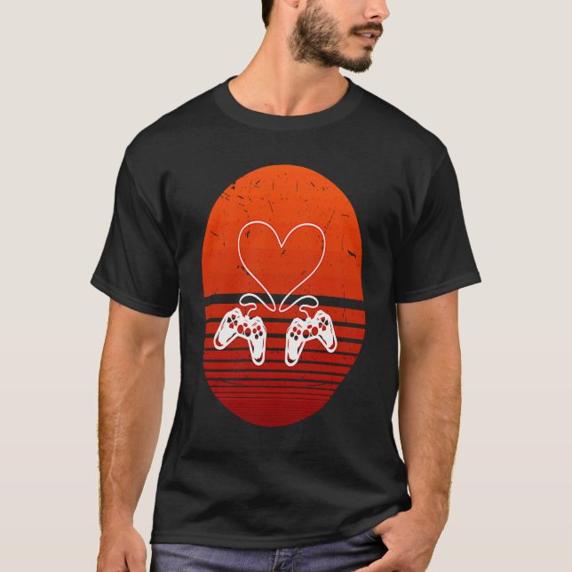 T-shirt Gamers Valentine  Valentine's Day for Gamers (Devant)