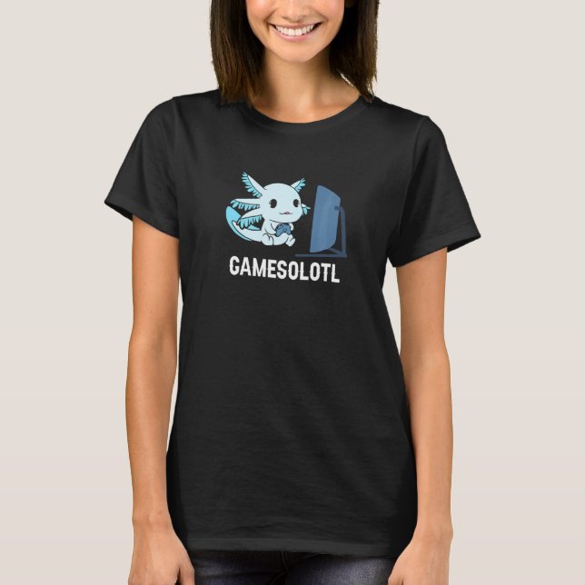 T-shirt Gamesolotl Axolotl Contrôleur de jeu Axolotl Vidéo (Devant)