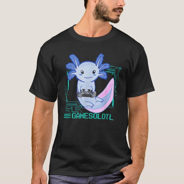 T-shirt Gamesolotl Axolotl Video Game Gaming Gamer Axolotl (Devant)