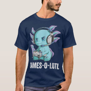 T-shirt Gamesolotl Axolotl Vidéo Gamer Kawaii Anime boys k