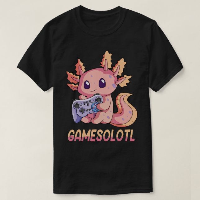 T-shirt Gamesolotl Axolotl Vidéo Gamer Kawaii Pastel Goth (Design devant)