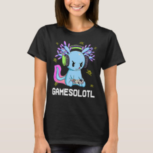 T-shirt Gamesolotl Gamer Axolotl Fish Jouer Jeux Vidéos