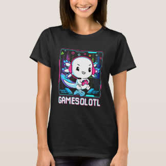 T-shirt Gamesolotl Gamer Axolotl Fish Playing Video Games 