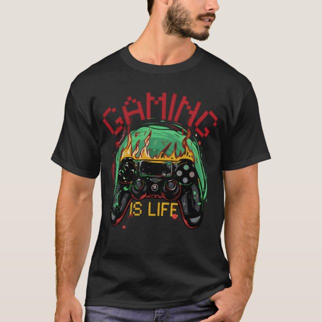 T-shirt Gaming Is Life friends family (Devant)
