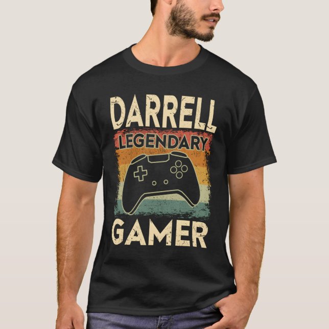 T-shirt Gaming Personalized Name Darrell Legendary Gamer (Devant)
