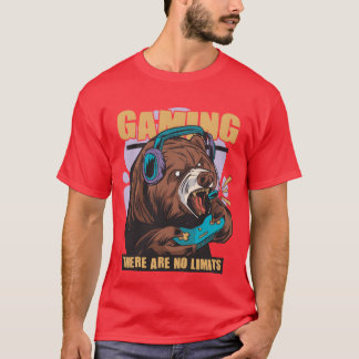 T-shirt Gaming there are no limits nerd gamer video game f