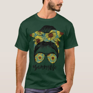 T-shirt Gammy Life Messy Cheveux Bun Sunflower Femmes Mère