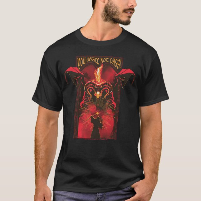 T-shirt GANDALF™ Vs Balrog "You Shall Not Pass" Graphic (Devant)
