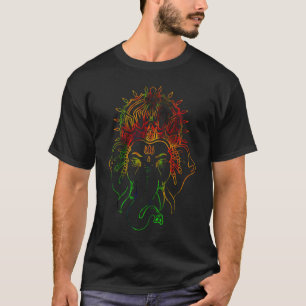 T-shirt Ganesha Hindu Dieu Spiritualité Yoga Psychedelic B