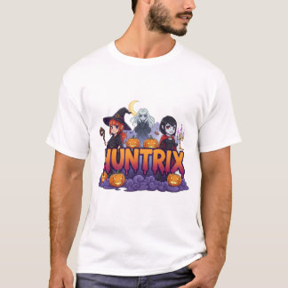 T-shirt Gang de Filles Effrayantes avec Citrouilles et Tex