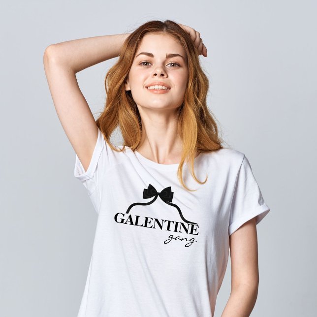 T-shirt Gang de Galentine Ami Valentine Black Bow (Créateur téléchargé)