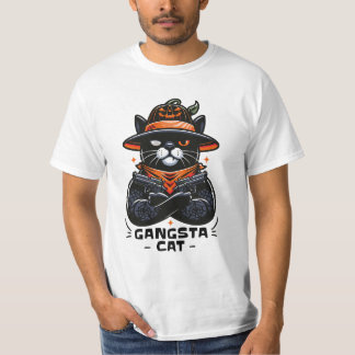 T-SHIRT GANGSTA CAT HALLOWEEN