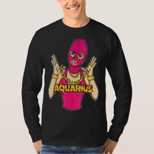 T-shirt Gangsta Girl Aquarius Gangster Masquée Femme Gangs