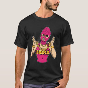 T-shirt Gangsta Girl Libra Masqué Gangster Femme avec de l