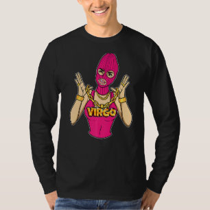 T-shirt Gangsta Girl Virgo Masquée Gangster Femme Avec Or