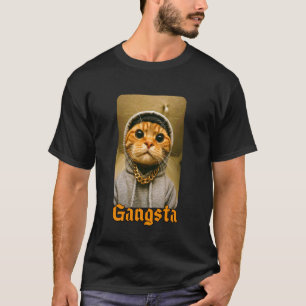 T-shirt Gangsta Kitty Chat Gangster Mème Chats Drôles Gang