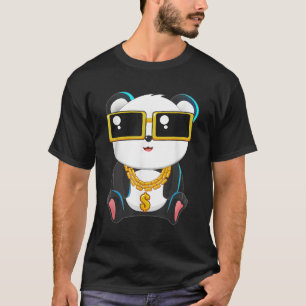 T-shirt Gangsta Panda Bear Bling Bling Musique Hip hop