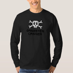 T-shirt Gangster Caissier Crâne et Mot d'os croisé