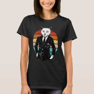 T-shirt Gangster Chat Vintage Cool en Costume Chats Char