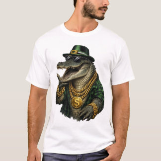 T-shirt Gangster Crocodile with Gold Chains