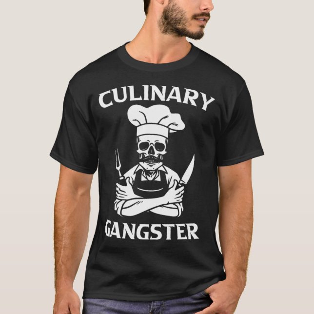 T-shirt Gangster culinaire Motif pour un chef de Cuisine p (Devant)