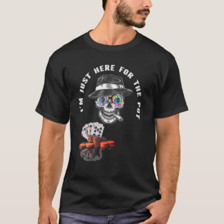 T-shirt Gangster Gangster Gambler Skull Royal Flush Poker