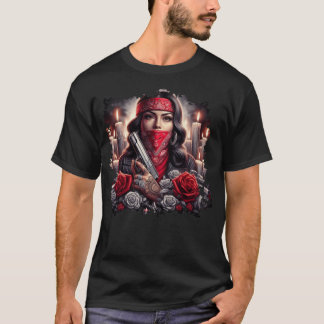 T-shirt Gangster Girl Hip hop chicano art graphique