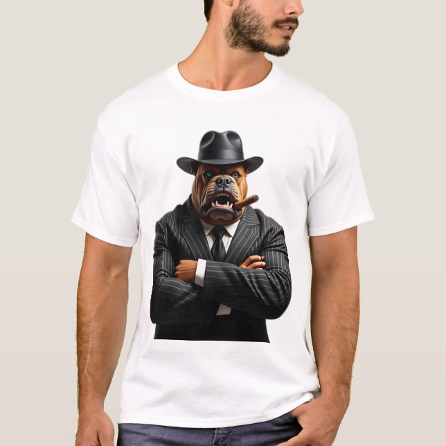 T-shirt Gangster Kingpin Brutus Le Bulldog Mafia Style (Devant)