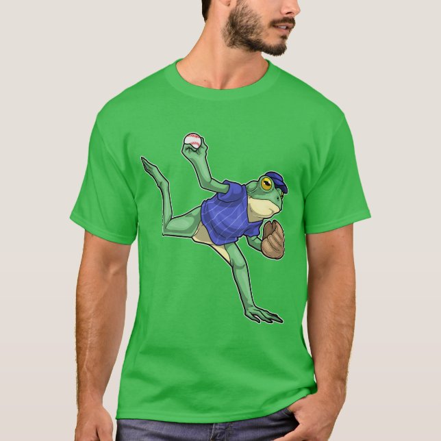 T-shirt Gant de baseball de grenouille (Devant)