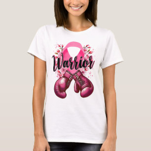 T-shirt Gants de boxe de guerrier Pink Ribbon Cancer du se