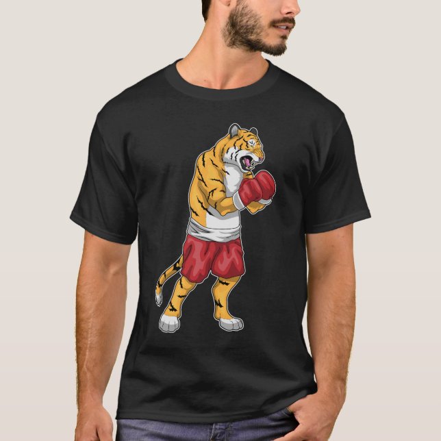 T-shirt Gants de boxe de tigre Gants de boxe (Devant)