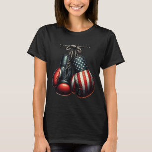 T-shirt Gants de boxe Drapeau Usa 4 Juillet pour entraînem