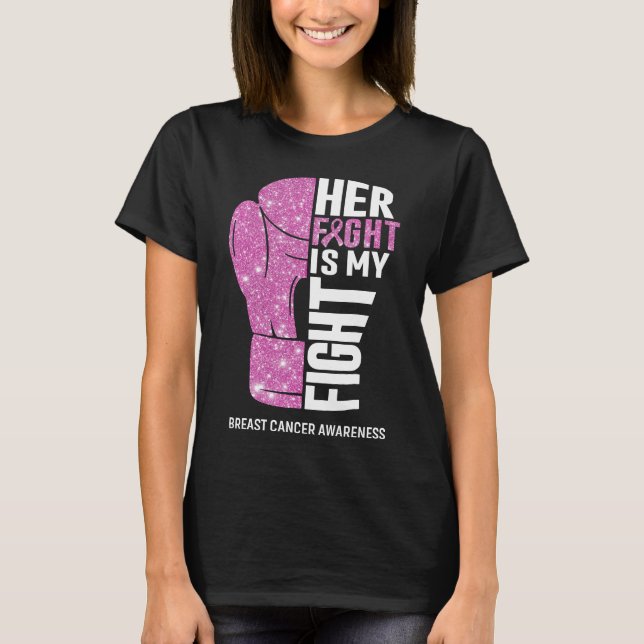 T-shirt Gants de boxe Guerrier du cancer du sein (Devant)