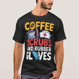 T-shirt Gants de gommage au café en caoutchouc Infirmière 