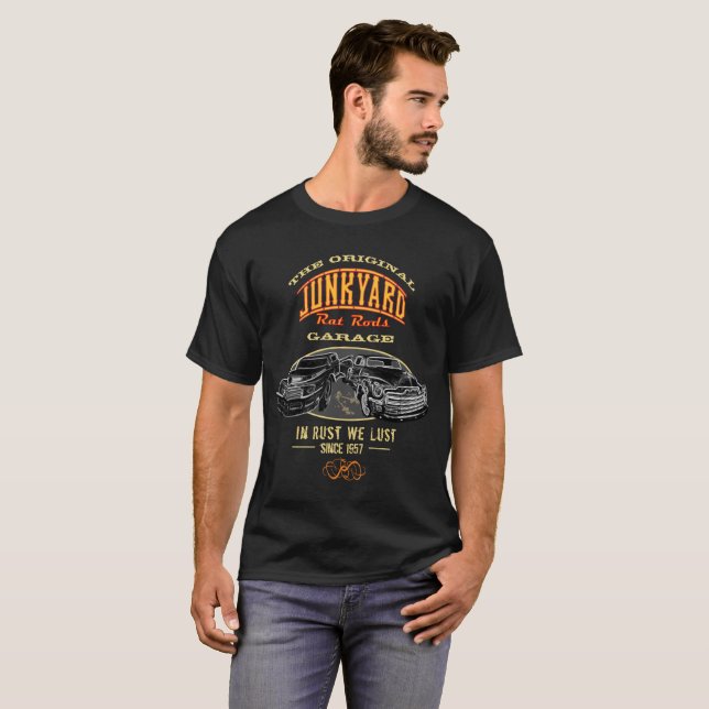 T-shirt Garage d'origine Junkyard Rat Rods Nom personnalis (Devant entier)