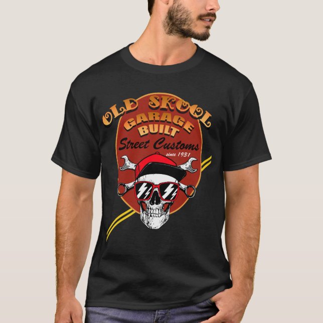 T-shirt Garage Old Skool Construction de la rue Mécanique  (Devant)