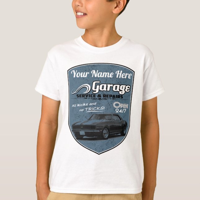 T-shirt Garage personnalisé de Camaro (Devant)