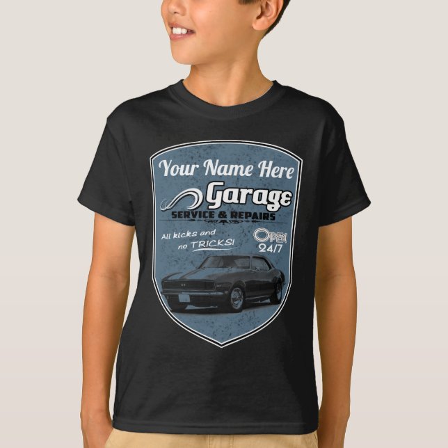 T-shirt Garage personnalisé de Camaro (Devant)