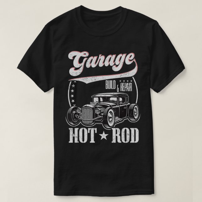 T-shirt GarageConstruire & RéparerGarage à tiges chaudesVi (Design devant)