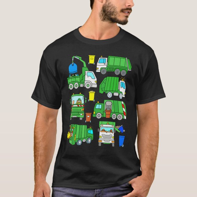 T-shirt Garbage Truck Dump Trash Trucks (Devant)