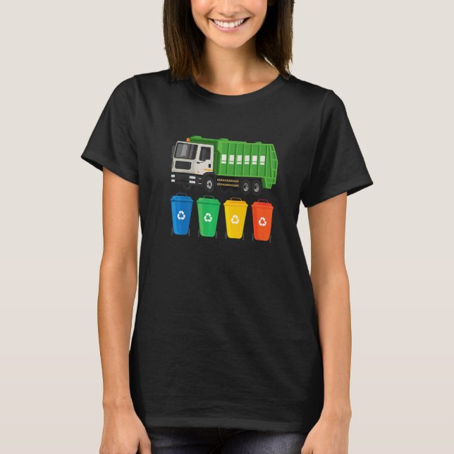 T-shirt Garbage Truck  Truck Trash Recycling  Waste Manage (Devant)