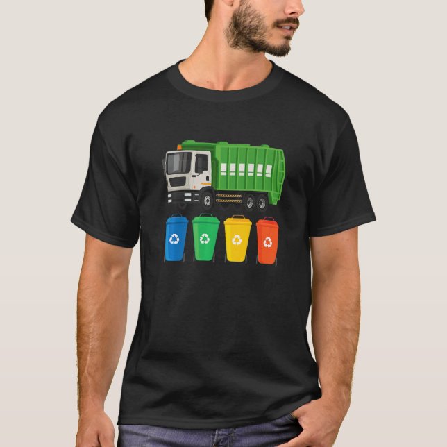 T-shirt Garbage Truck  Truck Trash Recycling  Waste Manage (Devant)