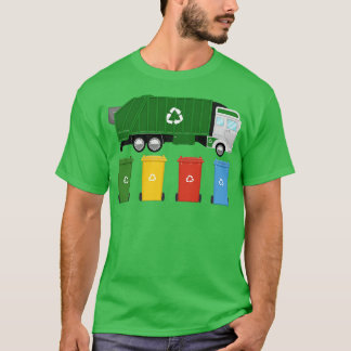 T-shirt Garbage Trucks Collecteur de déchets Bac de recycl