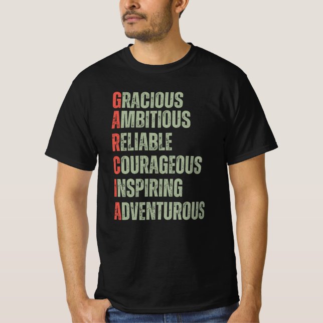 T-SHIRT GARCIA - NOM/PREMIER/DERNIER NOM (Devant)